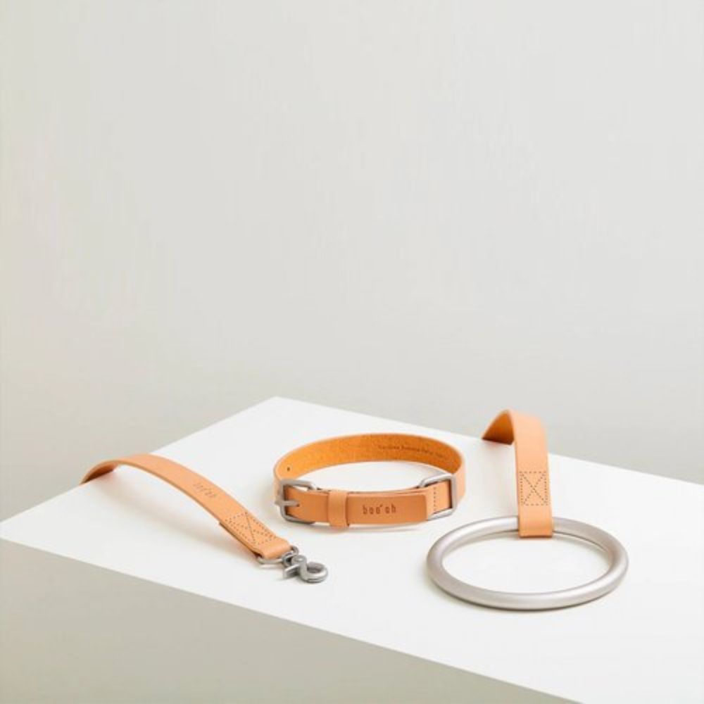 Lumi Collar Silver + Tan